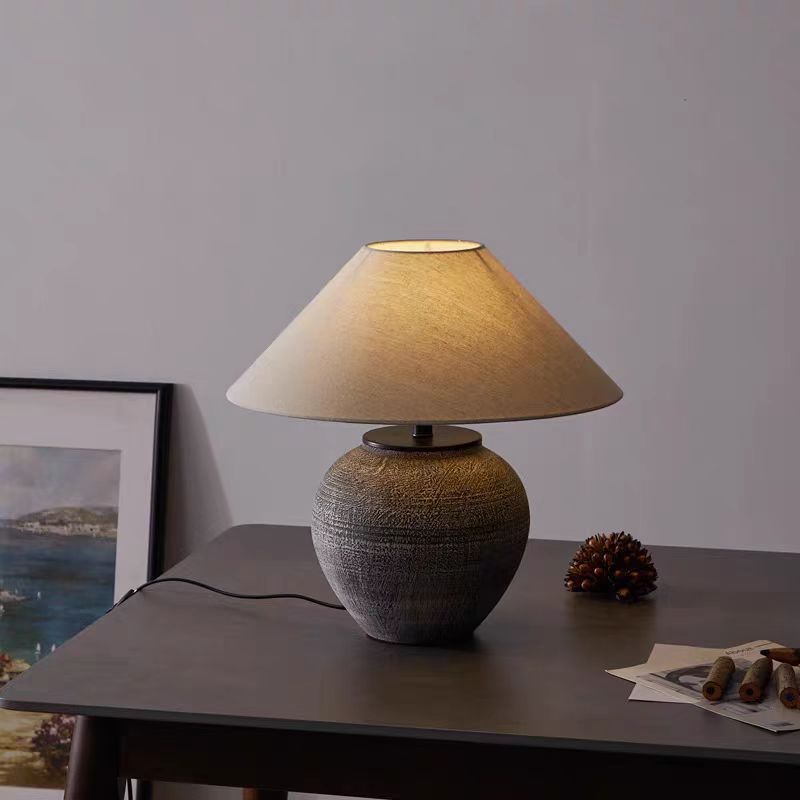Ceramic Table Lamp with Fabric Shade