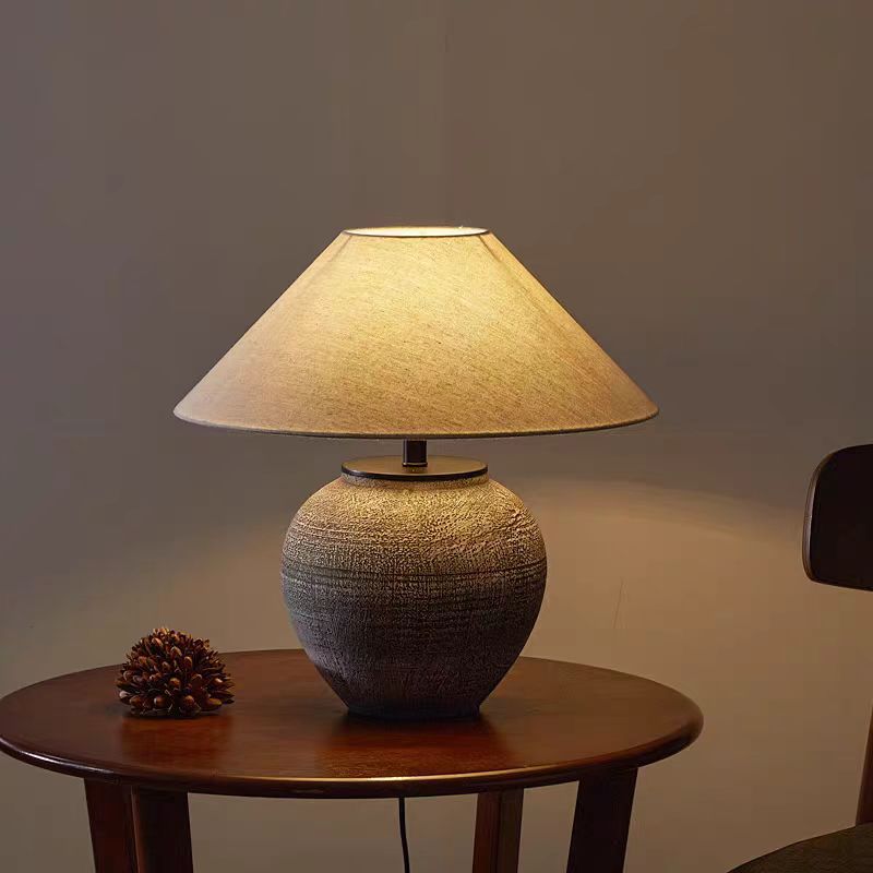 Ceramic Table Lamp with Fabric Shade