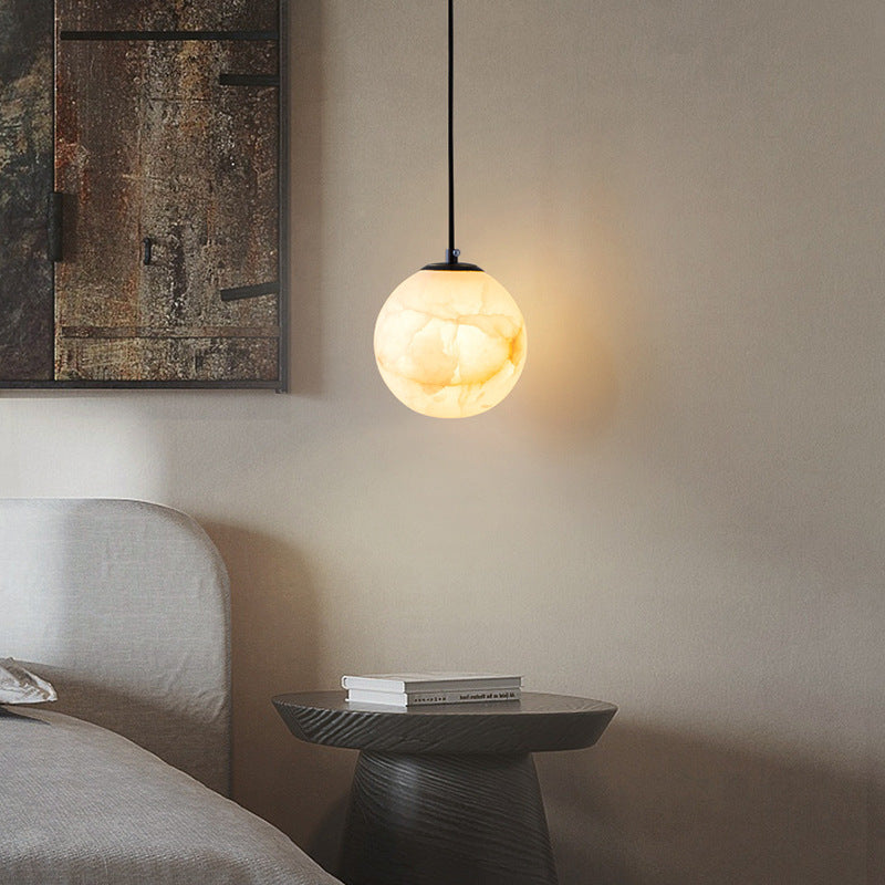 Spherical Marble Pendant Light