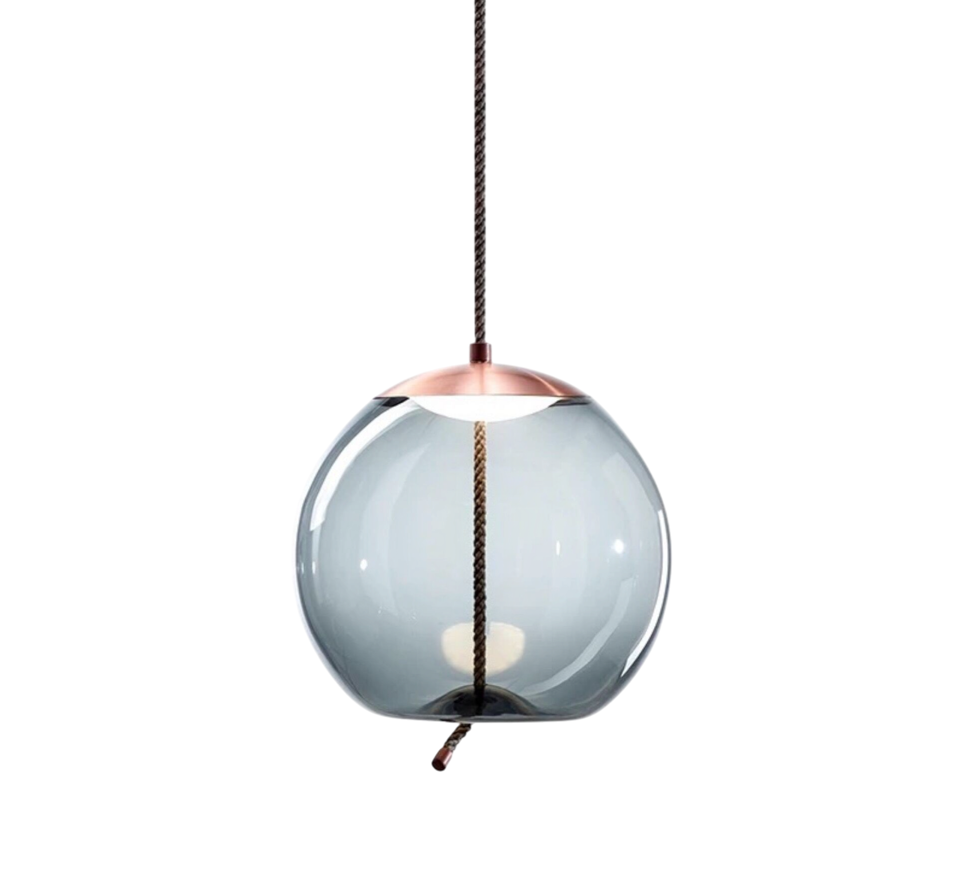 Rose Gold Smoked Glass Pendant Light
