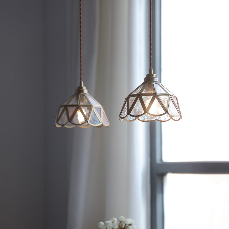 Vintage Geometric Glass Pendant Light