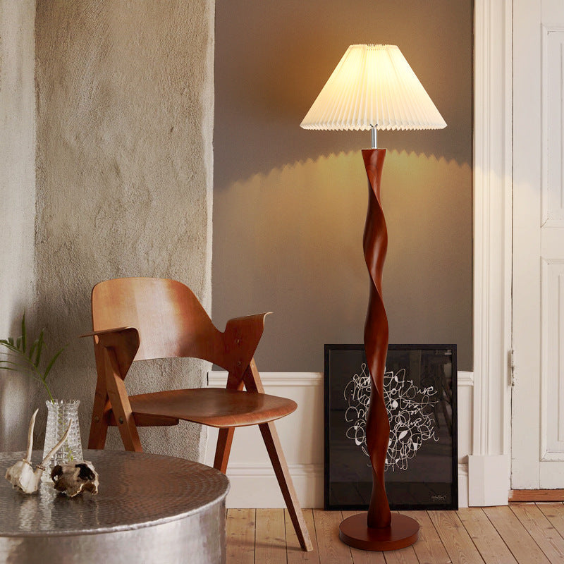 Classic Japanese Walnut Floor Lamp