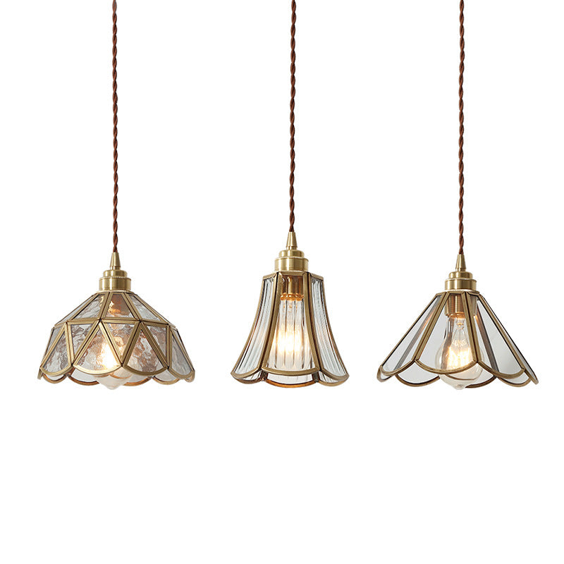 Vintage Geometric Glass Pendant Light