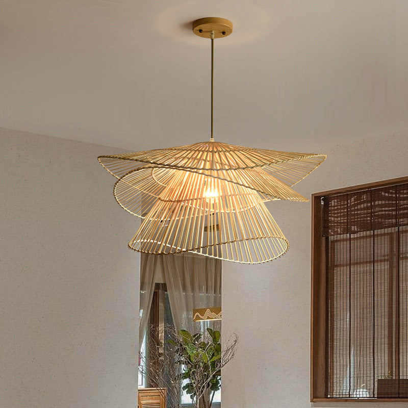 Organic Rattan Wood Pendant Light