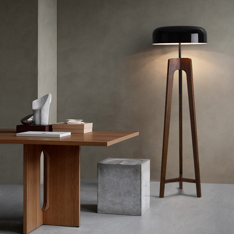 Nordic Wooden Tripod Floor Lamp