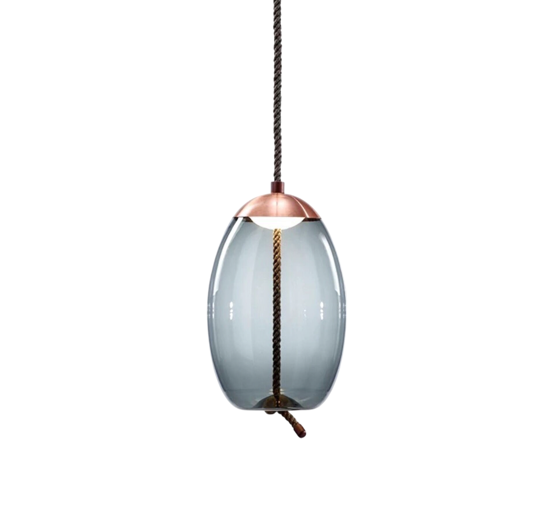 Rose Gold Smoked Glass Pendant Light