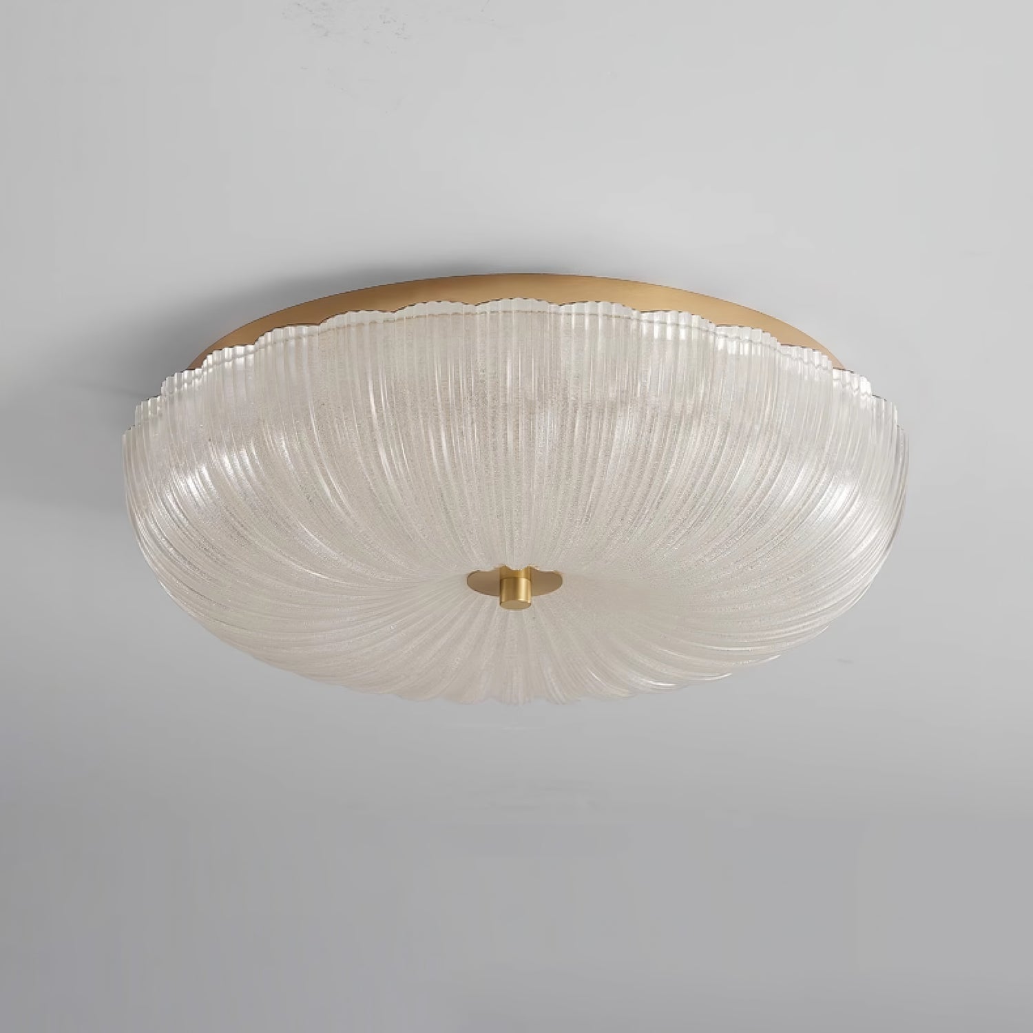 Rippled Glass Flush Mount Ceiling Light