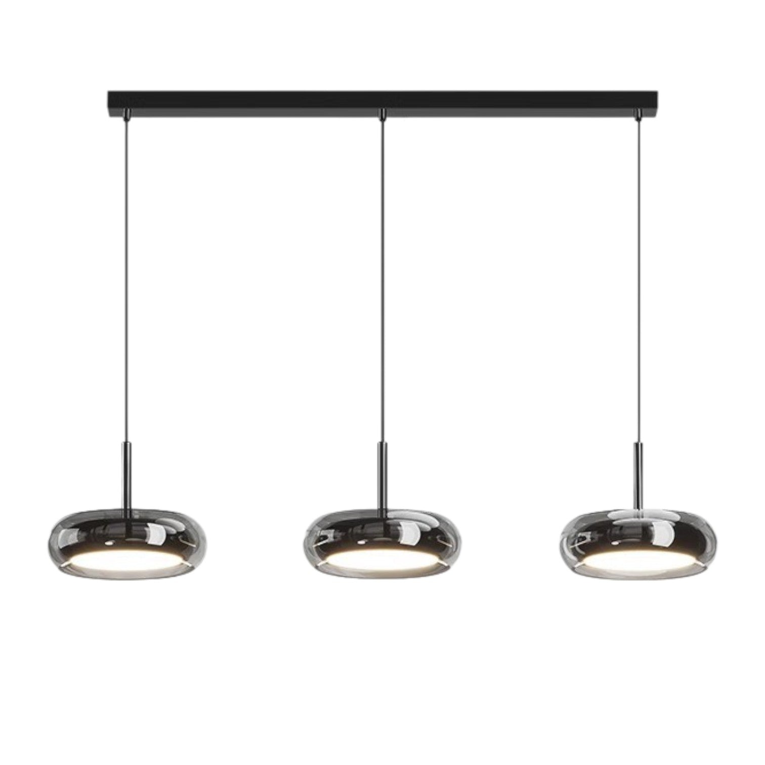 Sleek 3-Light Glass Kitchen Island Pendant
