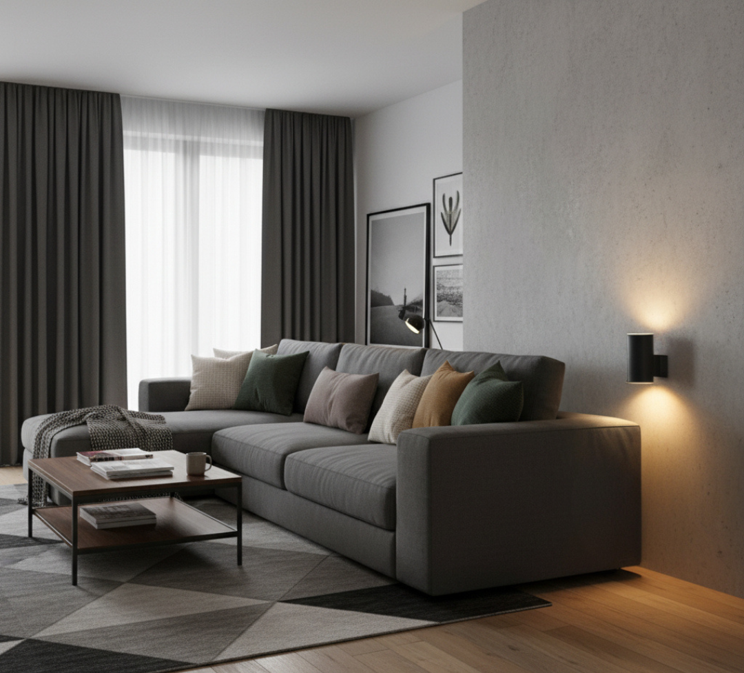 Plug In Wall Light With Cylindrical Head Black