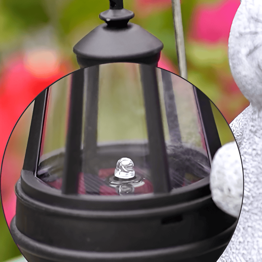 Cat Garden Statue with Solar Lantern Outdoor Decorative Light