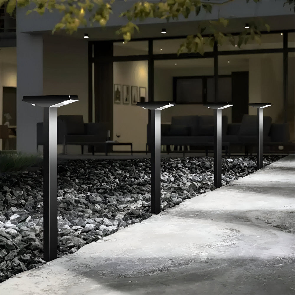 Solar LED T-Post Outdoor Pathway Lights with Rectangular Head