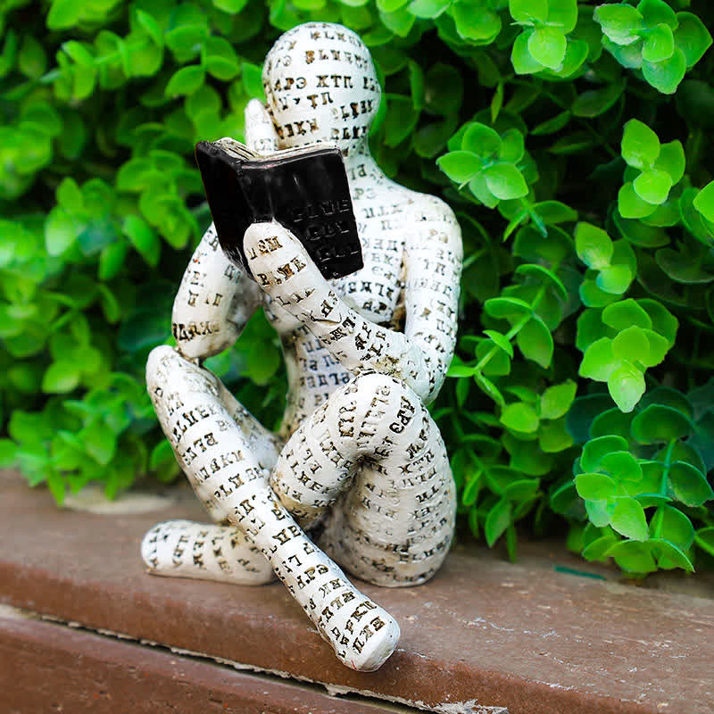 Statue moderne en résine pour amateur de livres, idéale pour les étagères et la décoration intérieure