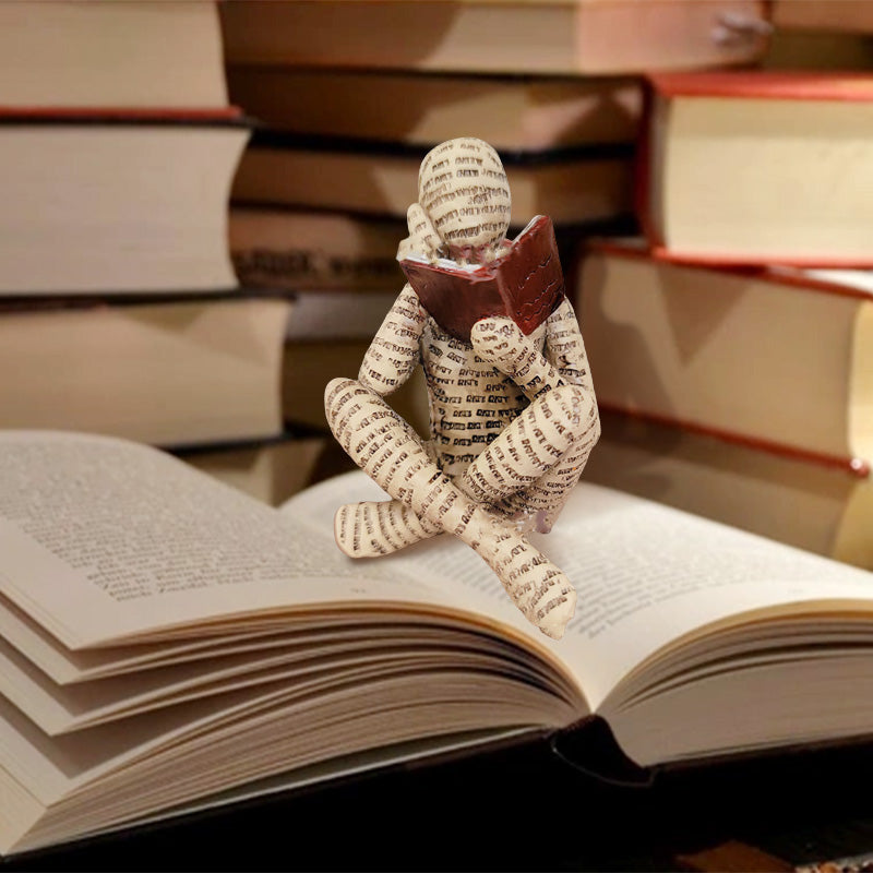 Statue moderne en résine pour amateur de livres, idéale pour les étagères et la décoration intérieure