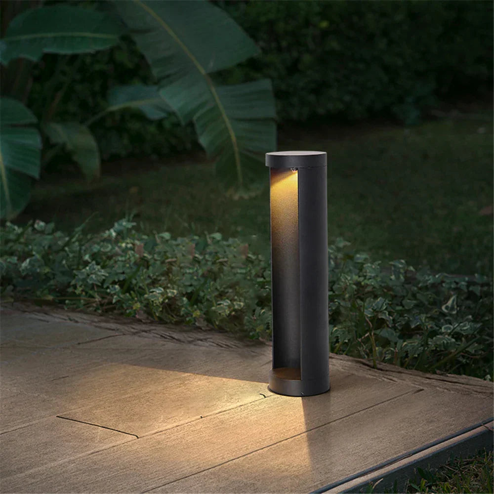 Black Outdoor LED Bollard Light for Garden Path Lighting