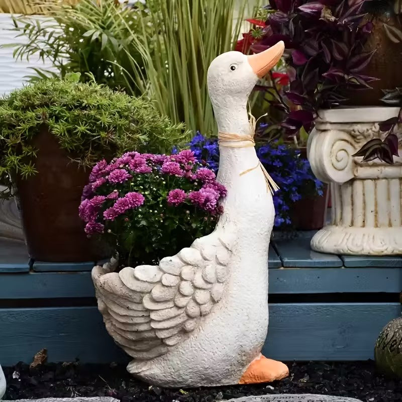 Outdoor Duck-Shaped Planter