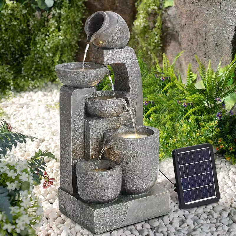 Outdoor Solar-Powered Water Fountain