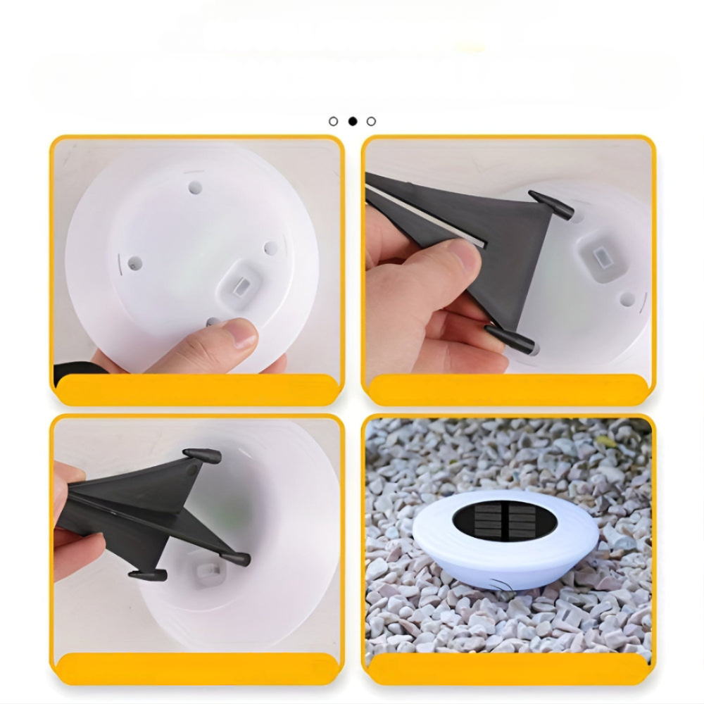 Outdoor solar ground lamp with warm white glow