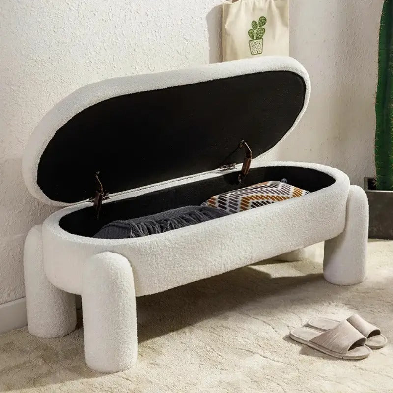 Oval Shaped Indoor Storage Bench
