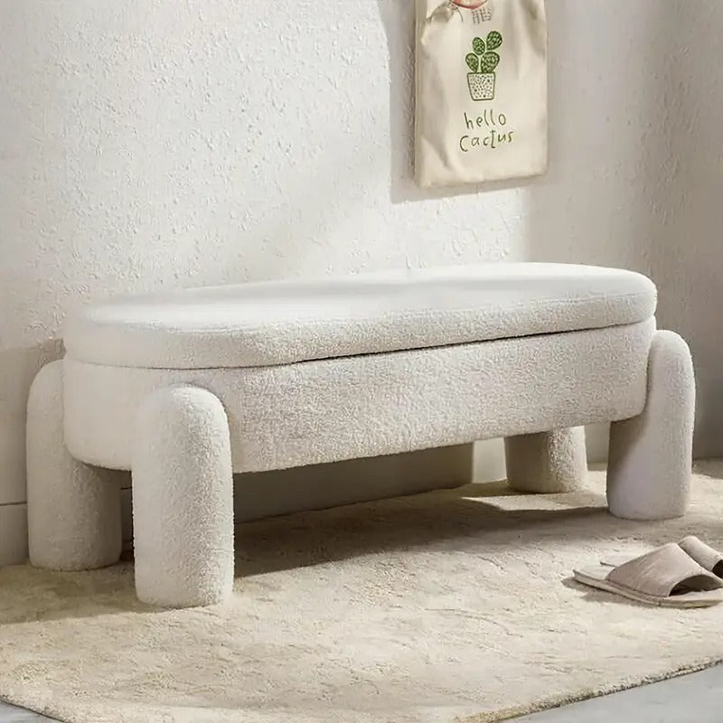 Oval Shaped Indoor Storage Bench