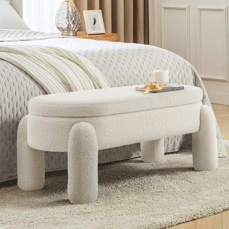 Oval Shaped Indoor Storage Bench