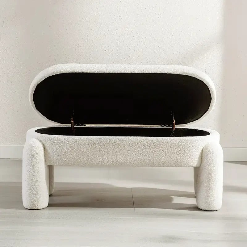 Oval Shaped Indoor Storage Bench