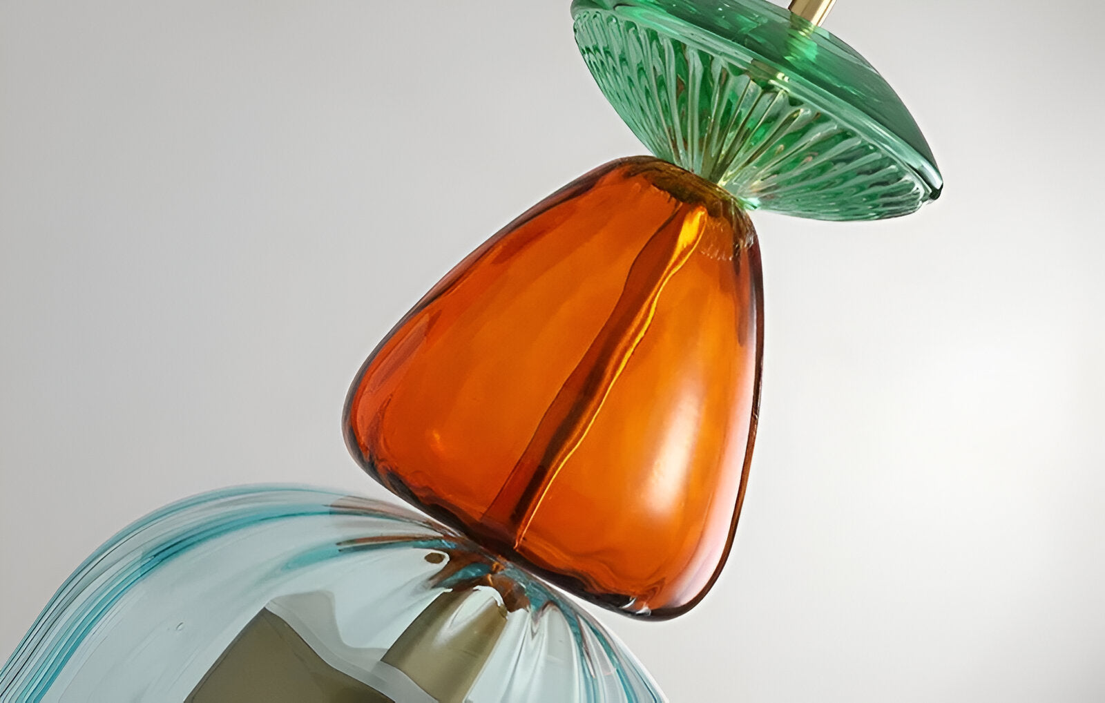 Pastel coloured glass pendant light with bell shade