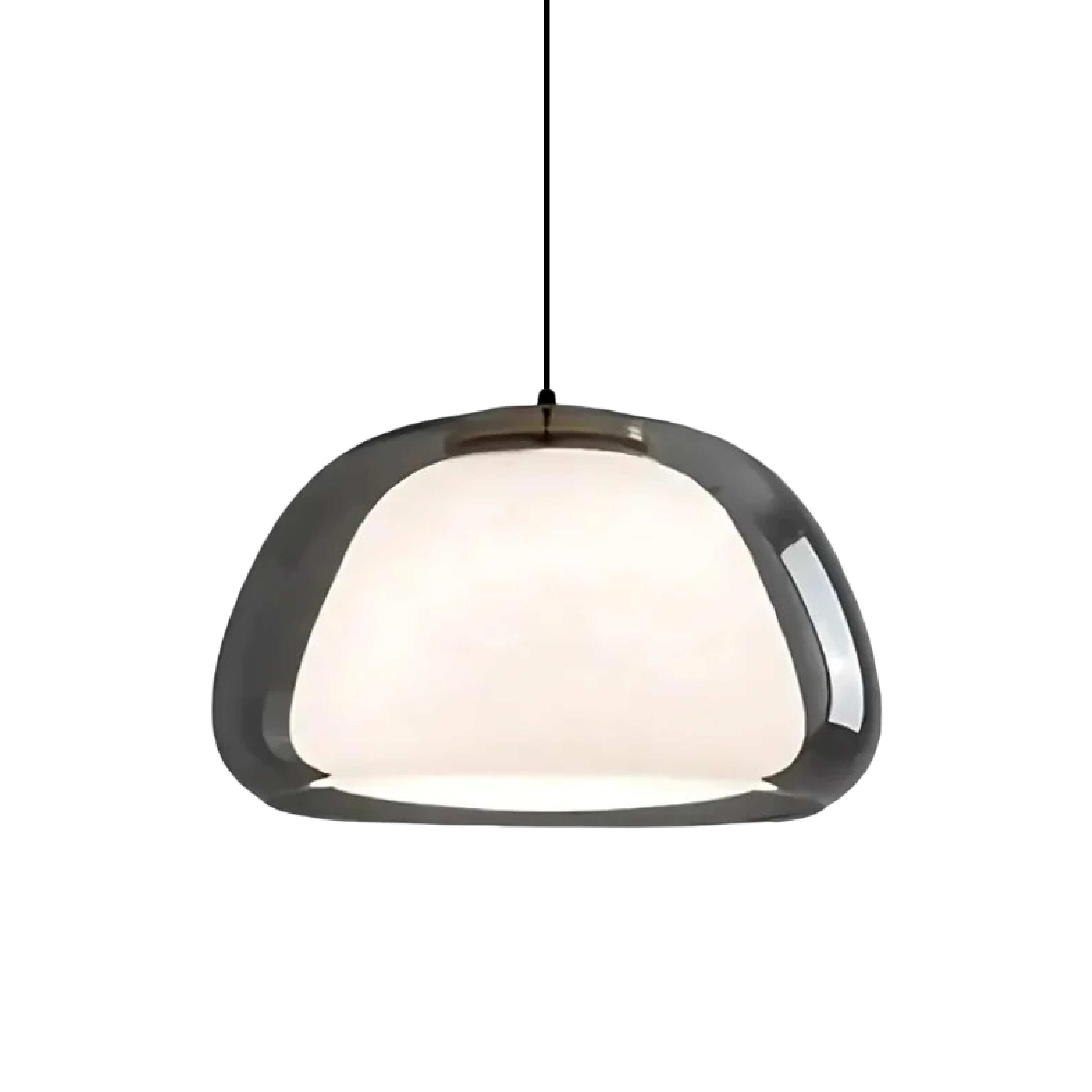 Pendant lamp with double glass jelly shaped shade