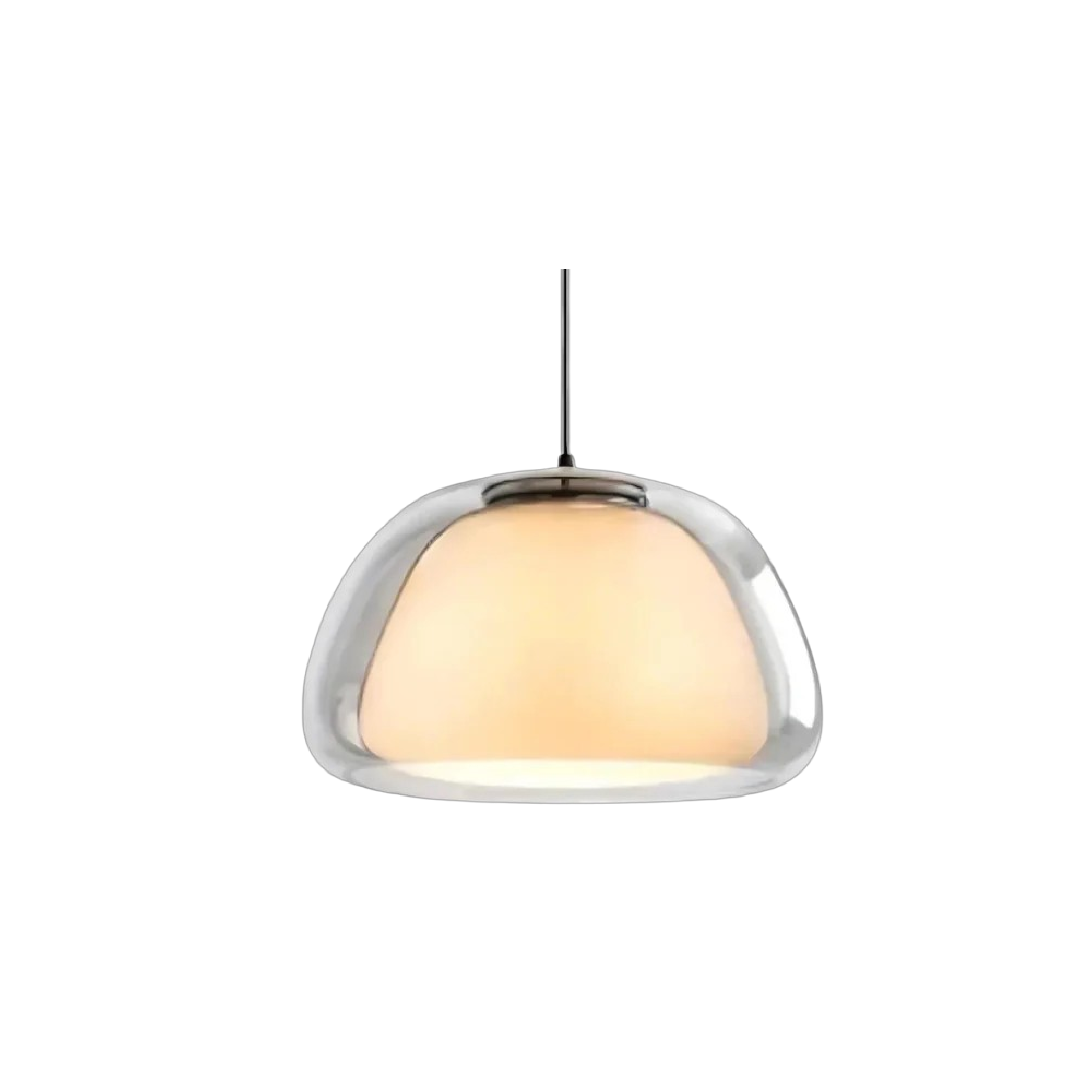 Pendant lamp with double glass jelly shaped shade