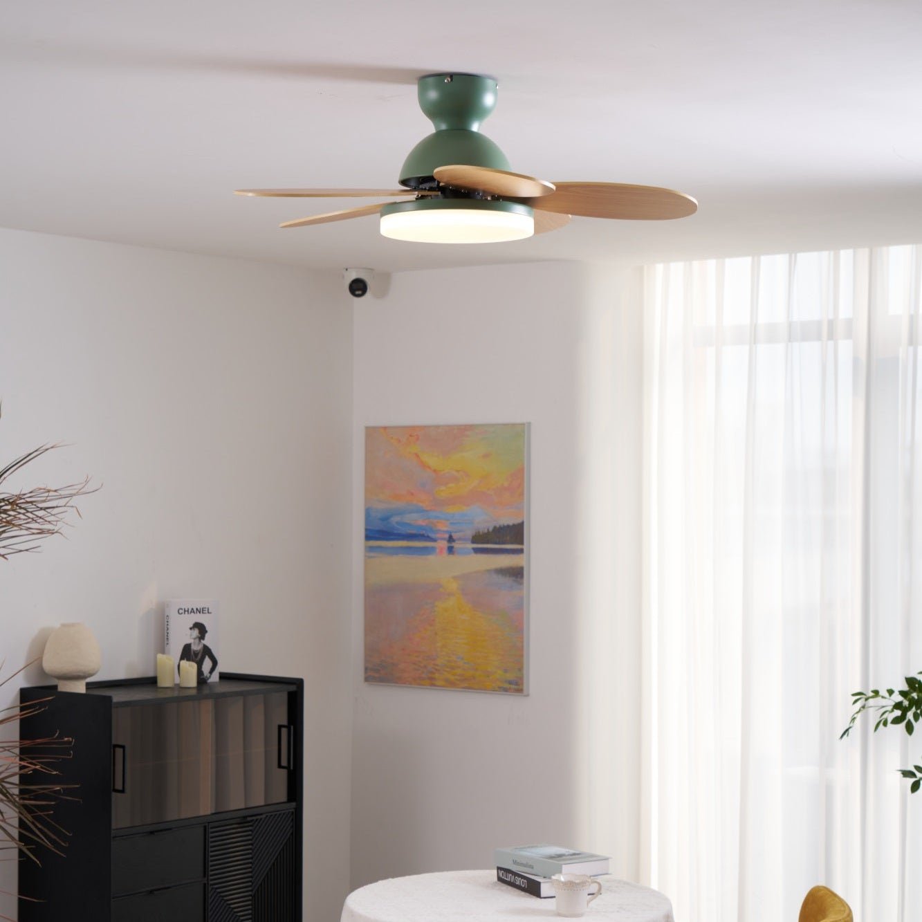 Modern Ceiling Fan LED Light with Multicolour Blades