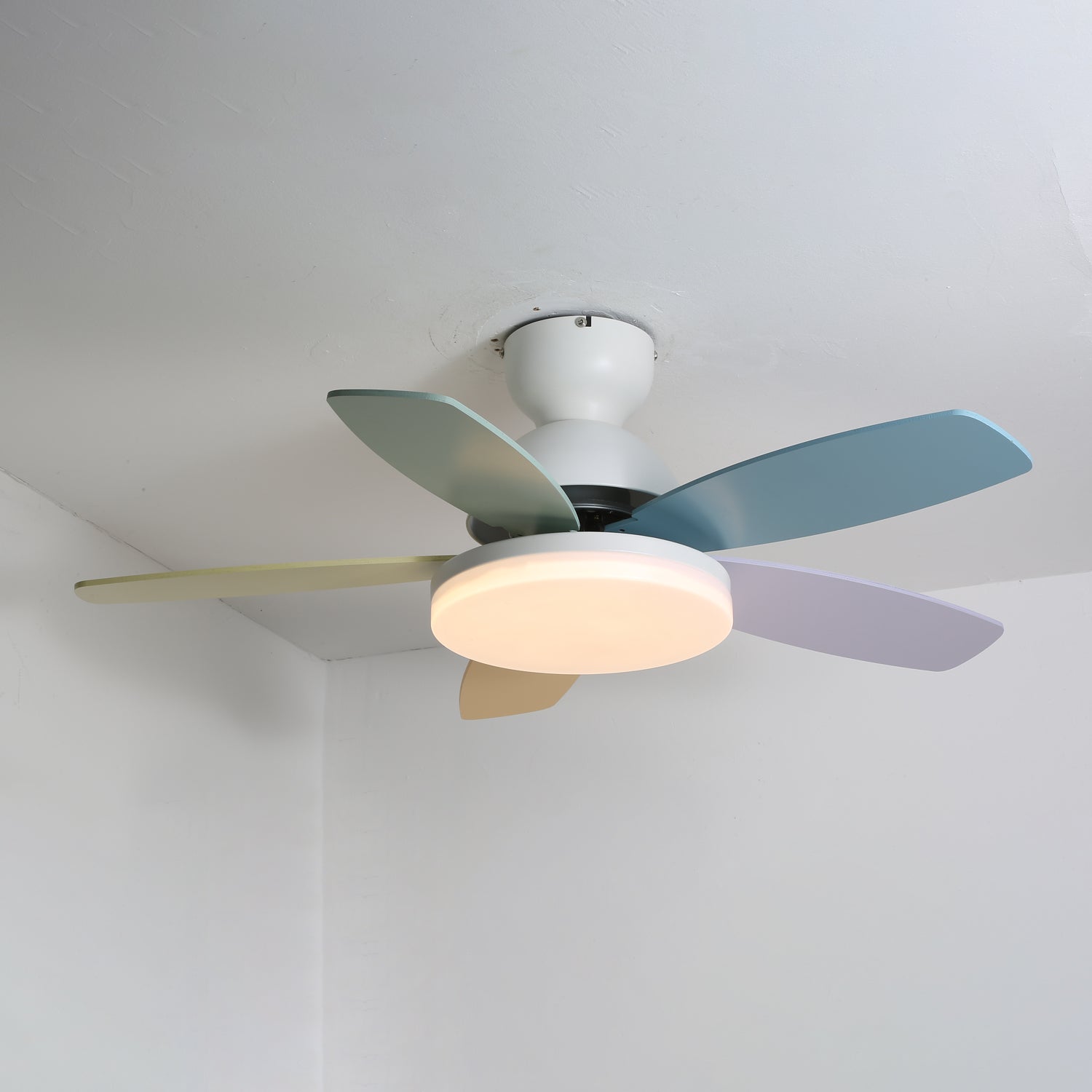 Modern Ceiling Fan LED Light with Multicolour Blades
