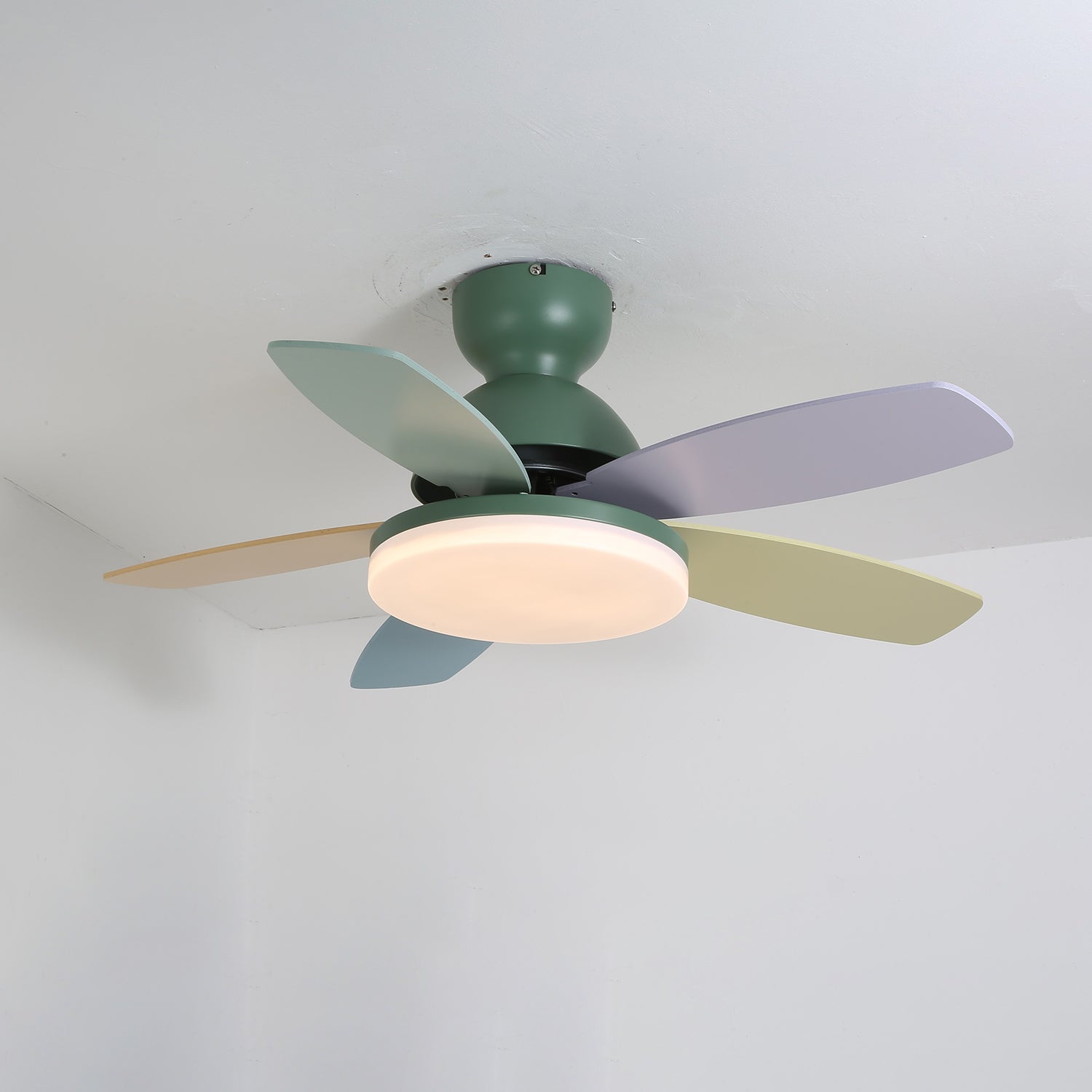 Modern Ceiling Fan LED Light with Multicolour Blades