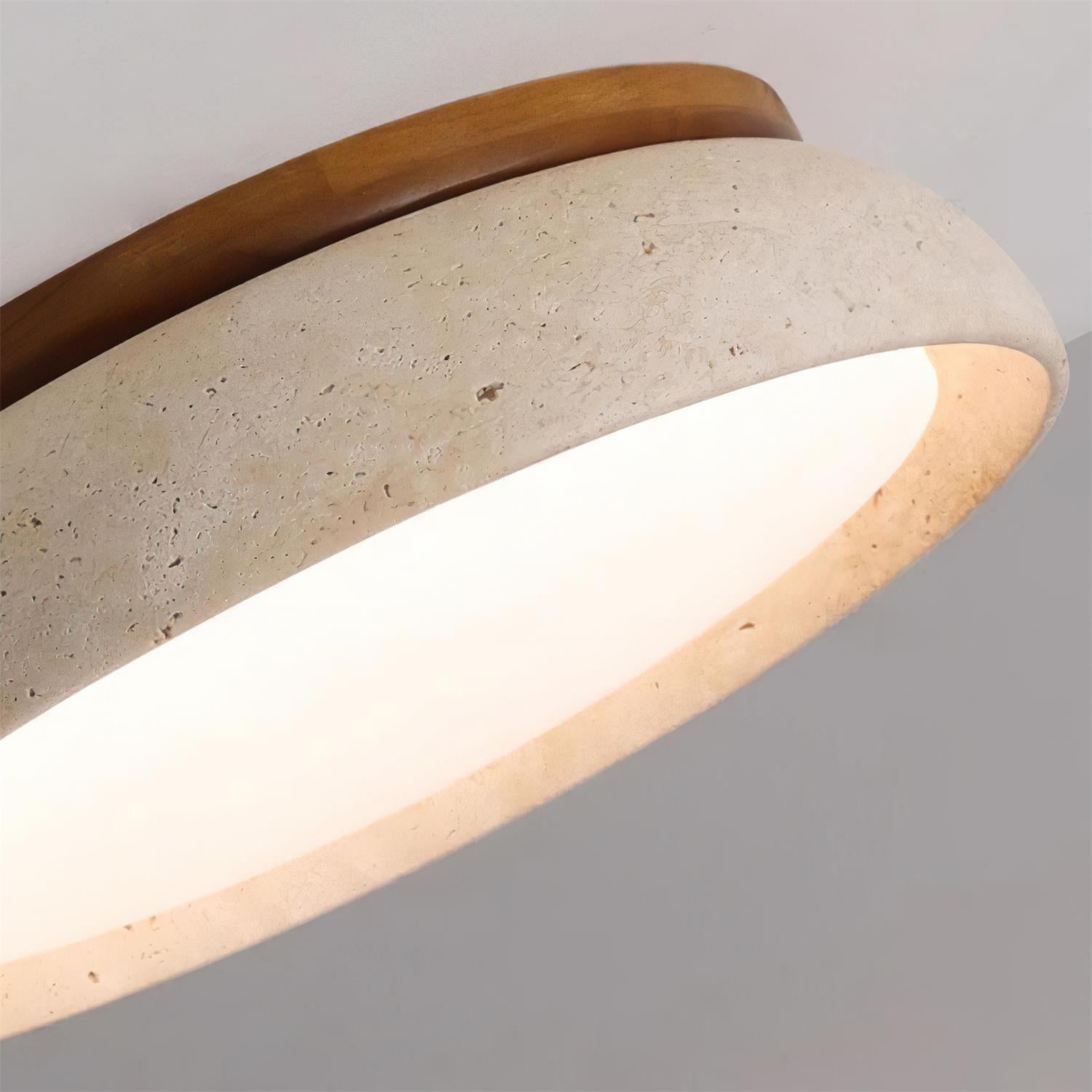 Travertine Stone Flush Mount Ceiling Light