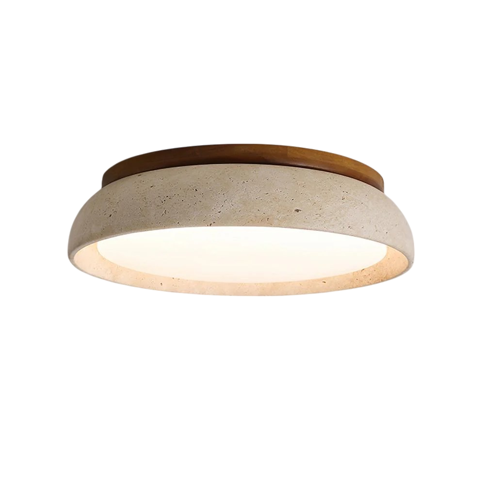 Minimalist Travertine Dome Ceiling Light