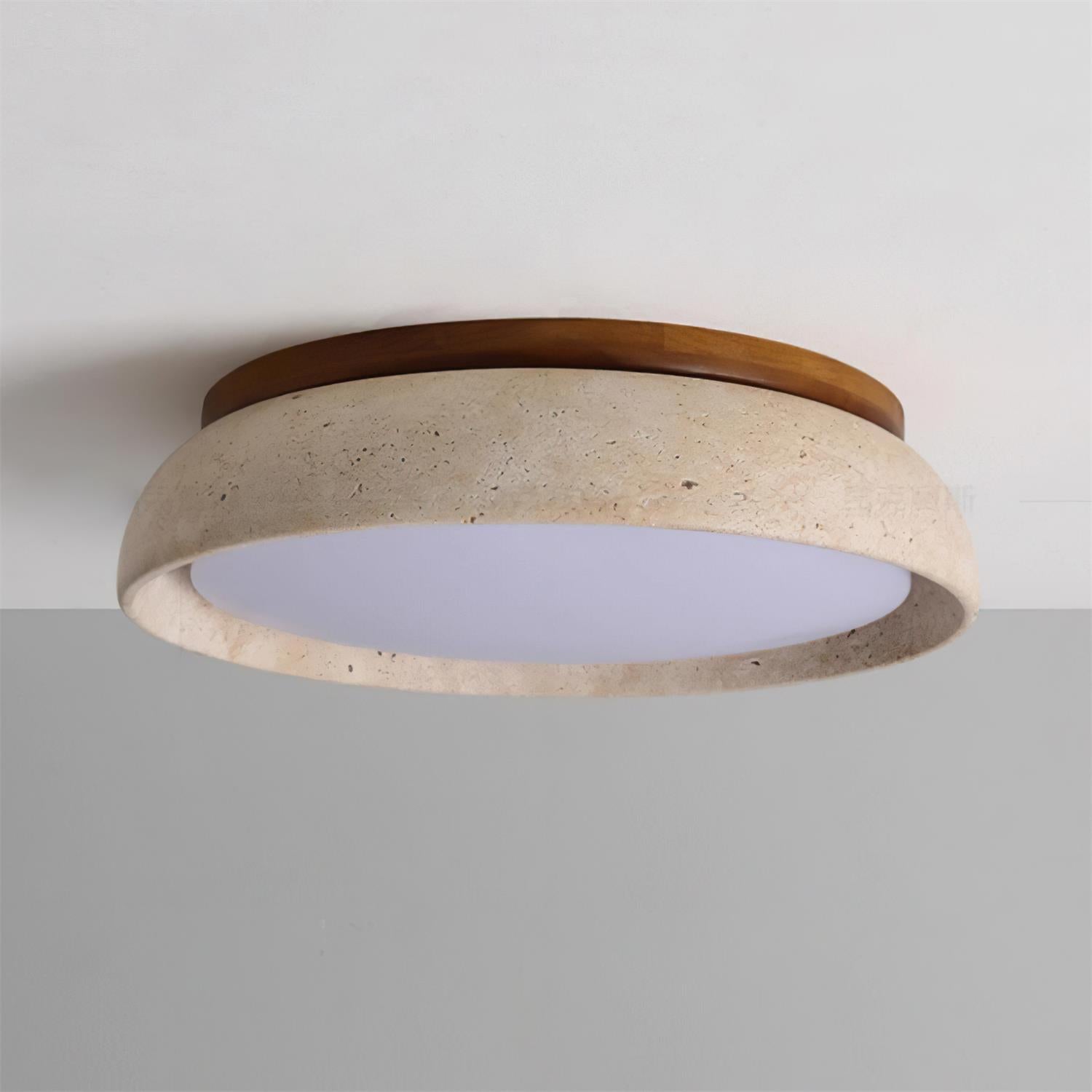 Travertine Stone Flush Mount Ceiling Light
