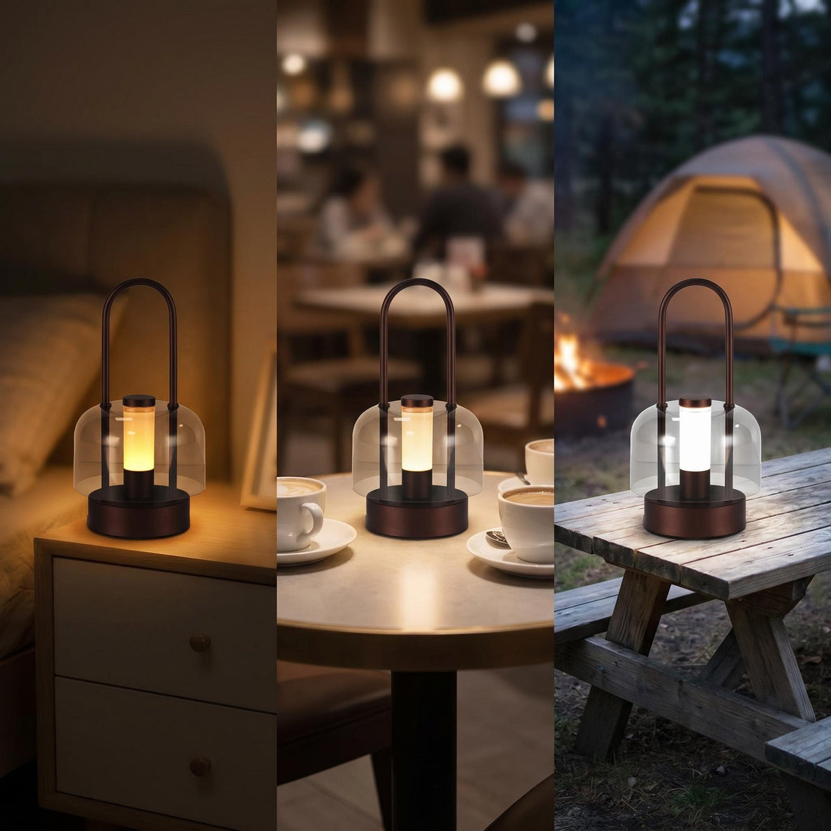 Lampe de table LED portable rechargeable à intensité variable