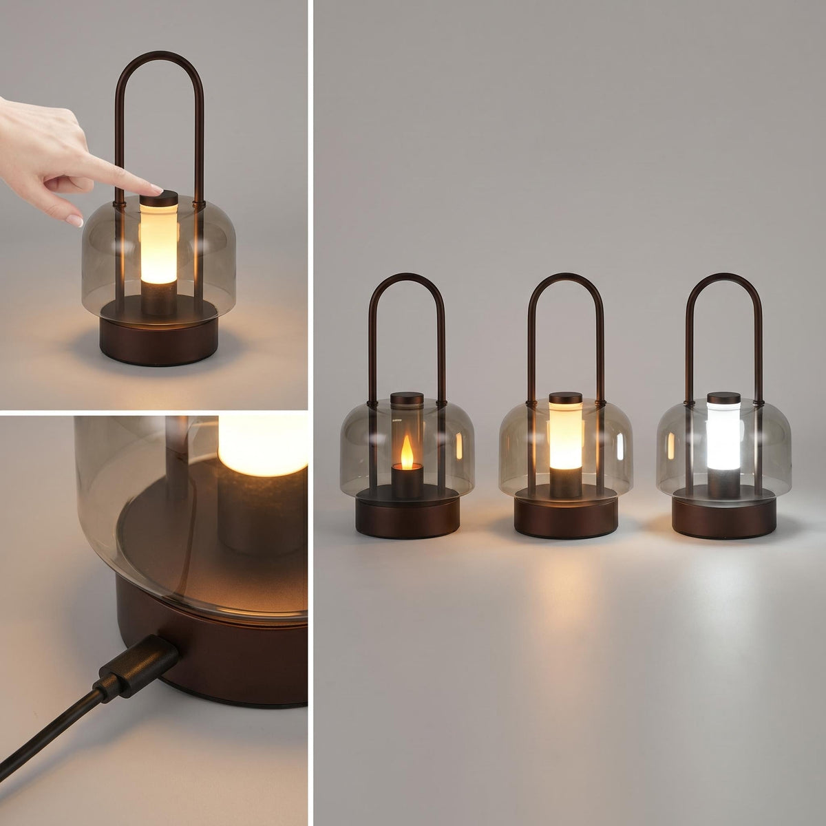 Lampe de table LED portable rechargeable à intensité variable