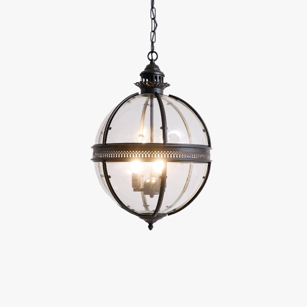 Vintage Glass Pendant Light Industrial Globe Hanging Fixture