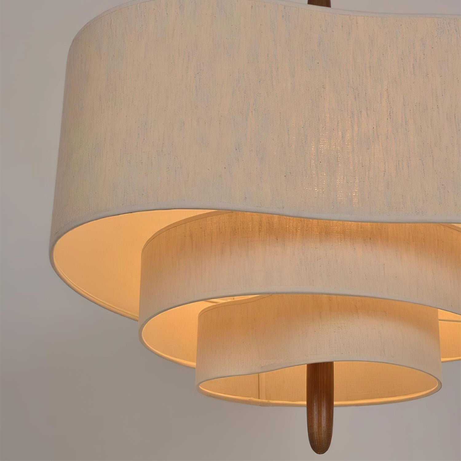 Layered Linen Drum Pendant Light