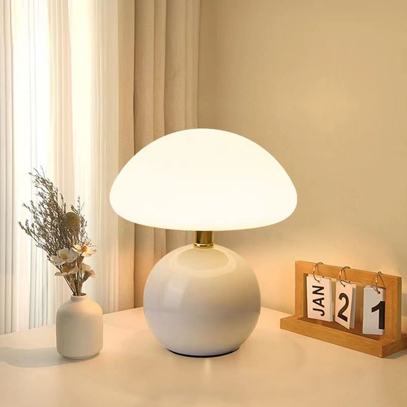 Lampe de table LED champignon rétro en céramique