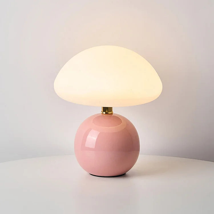 Lampe de table LED champignon rétro en céramique