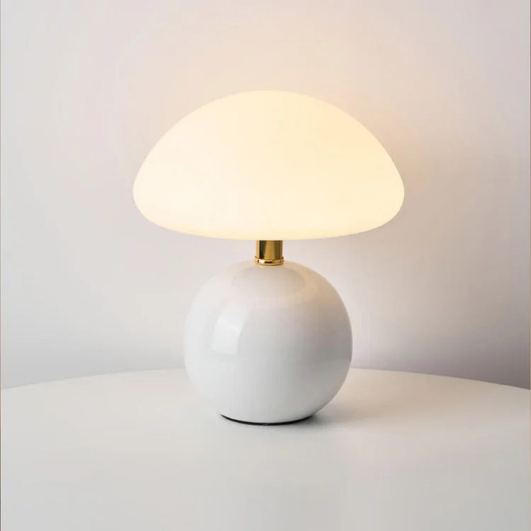 Lampe de table LED champignon rétro en céramique