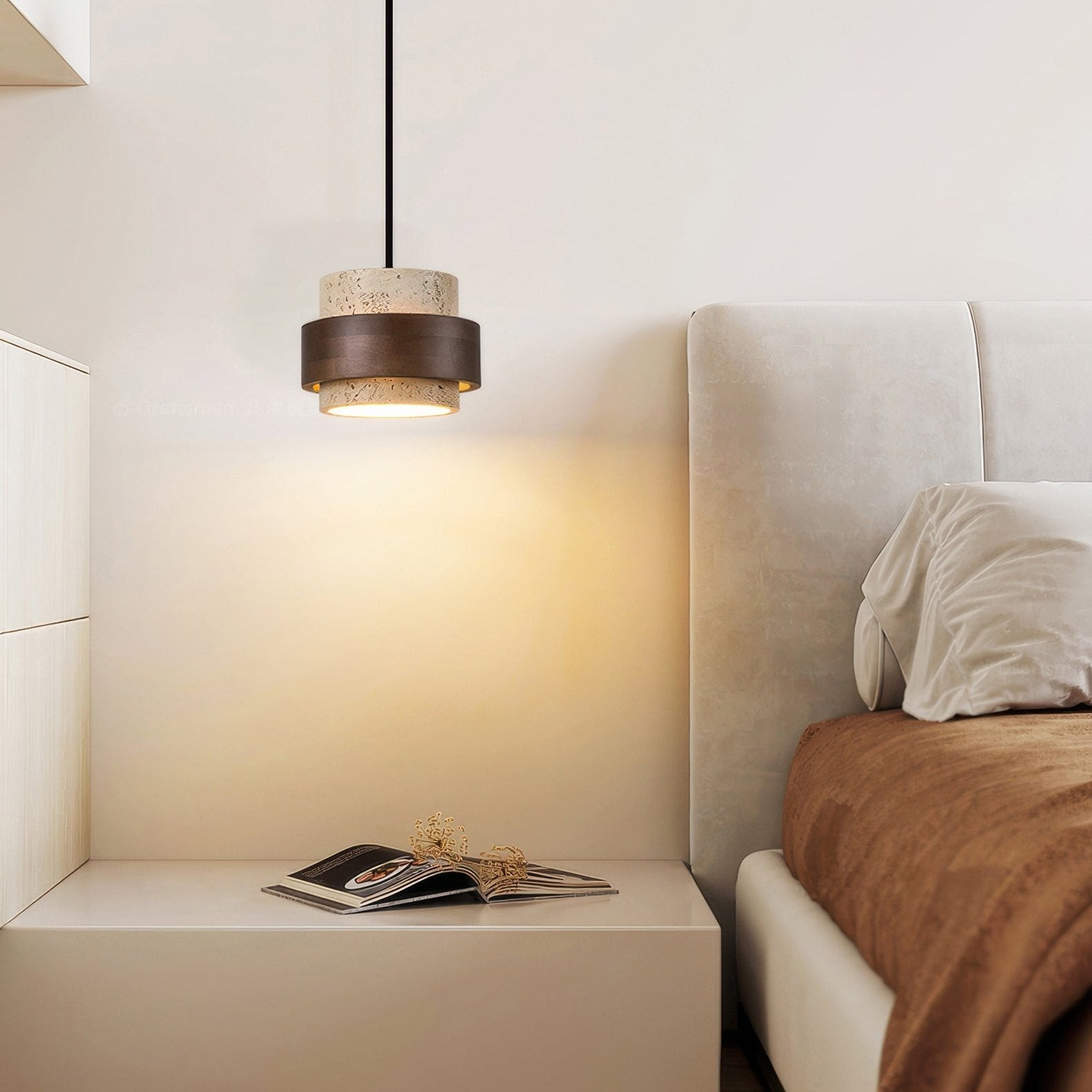 Retro Layered Stone Pendant Lamp