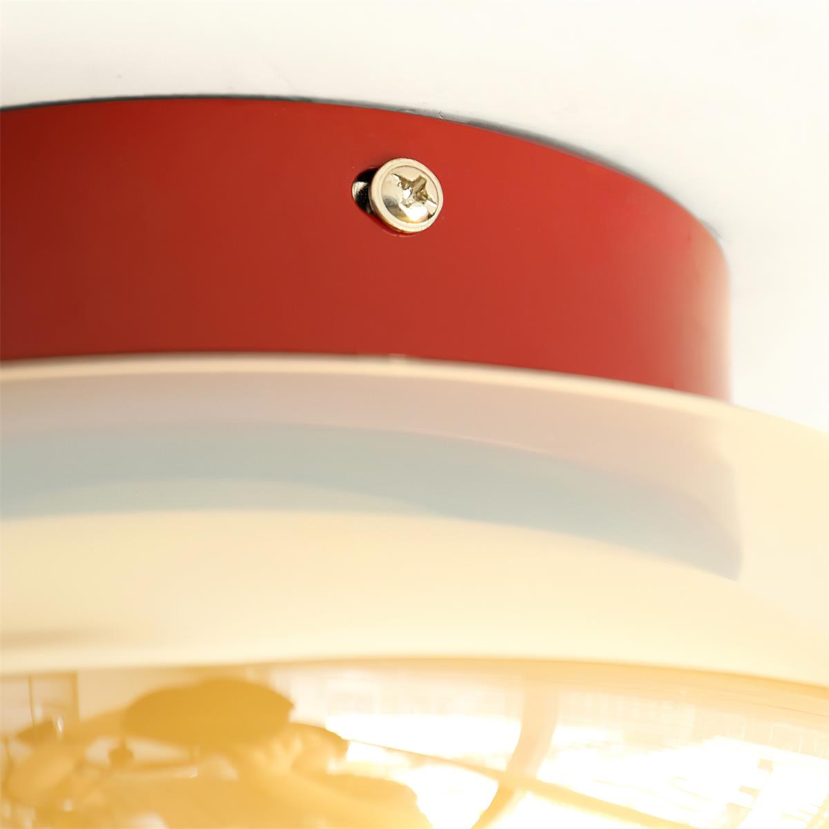 Retro Amber Glass Flush Mount Ceiling Light