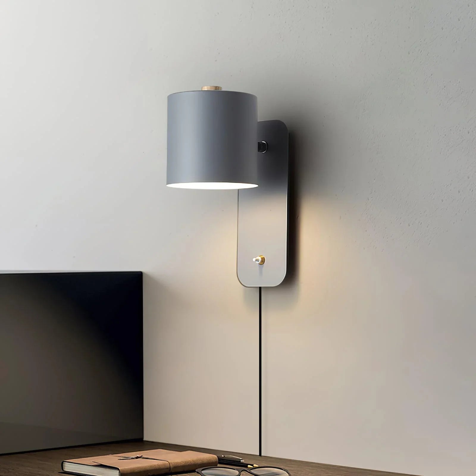Modern Cylinder Plug-in Wall Lamp