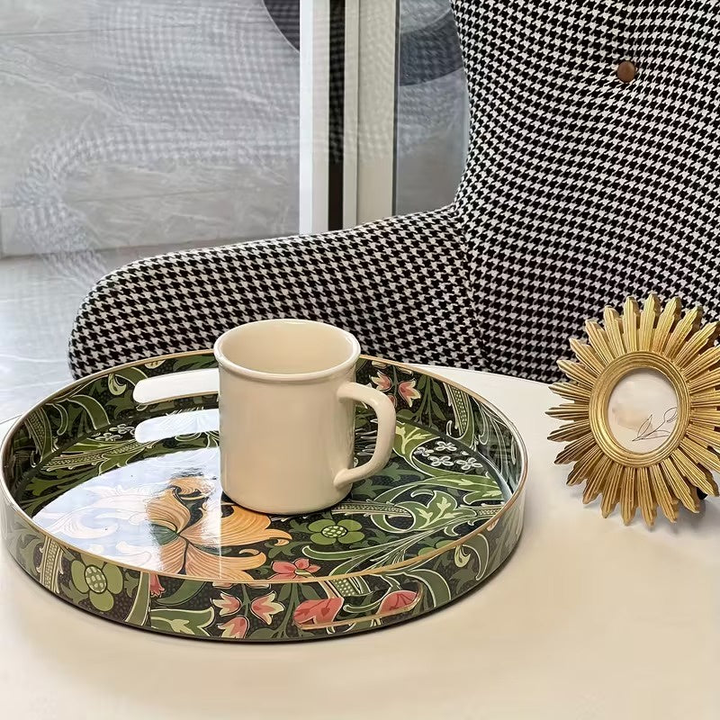 Round Floral Kitchen Tray