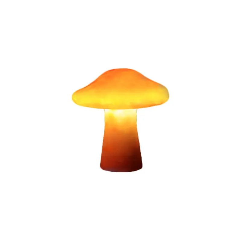 Outdoor Mushroom LED Garden Lamp Set in Orange Resin