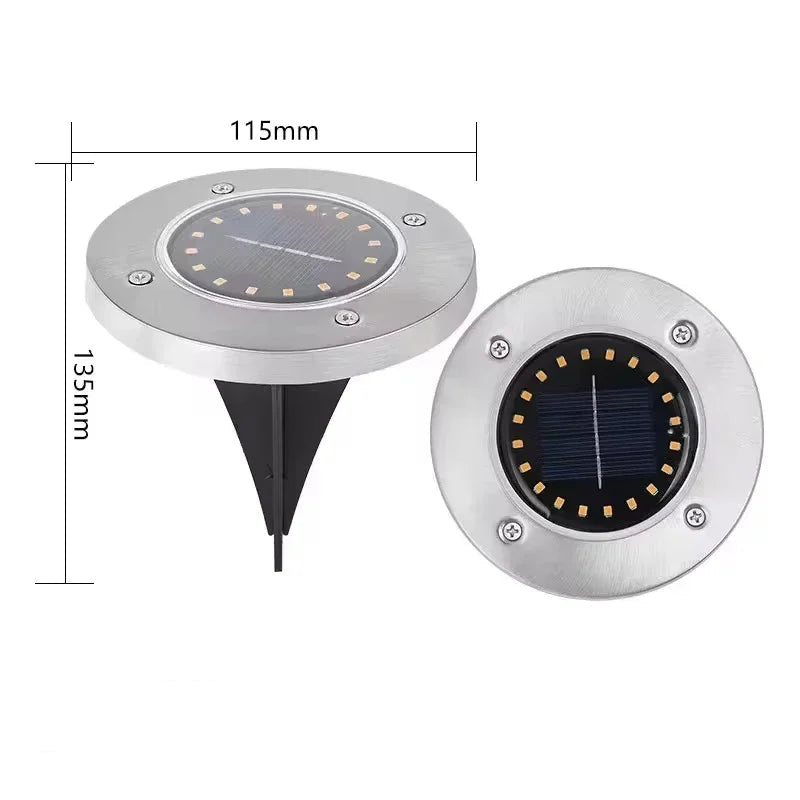 Solar Ground Lights with Round Stainless Steel Housing