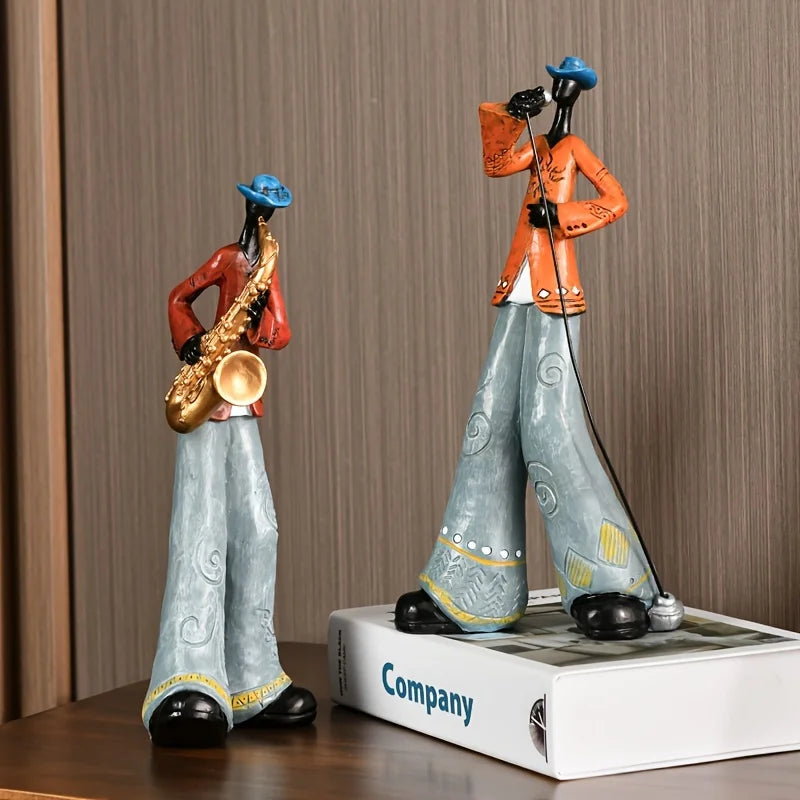Jazz Musician Resin Statue Music Decor