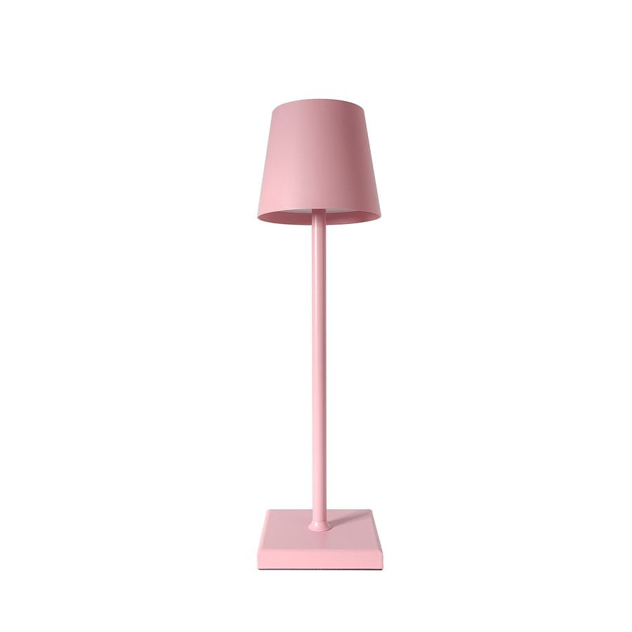 Wireless Metal Cone Shade LED Table Lamp with Square Base