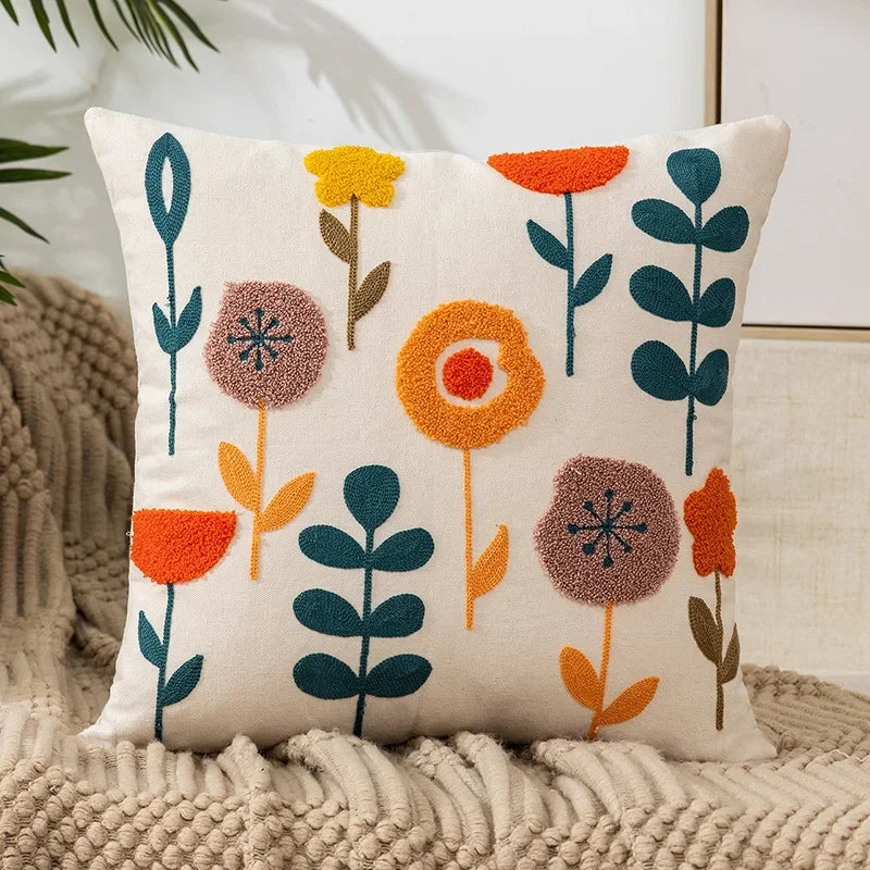 Bloem Kussenhoes Geborduurde Kussensloop Decoratieve Hoes